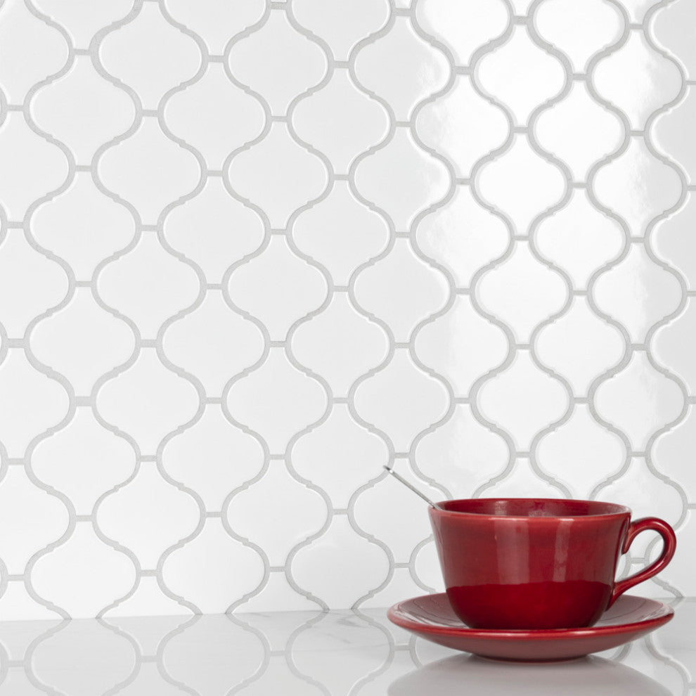 Metro Lantern Glossy White Porcelain Floor and Wall Tile