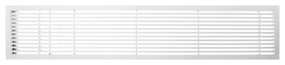 AG20 Series 6"x 36" Left Door Solid Aluminum Fixed Bar, White-Matte