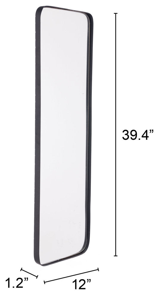 Rectangular Metal Back Mirror Black