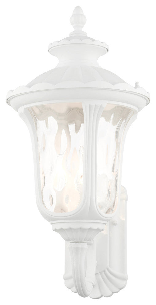Textured White Traditional, Victorian, Sculptural, Outdoor Wall Lantern