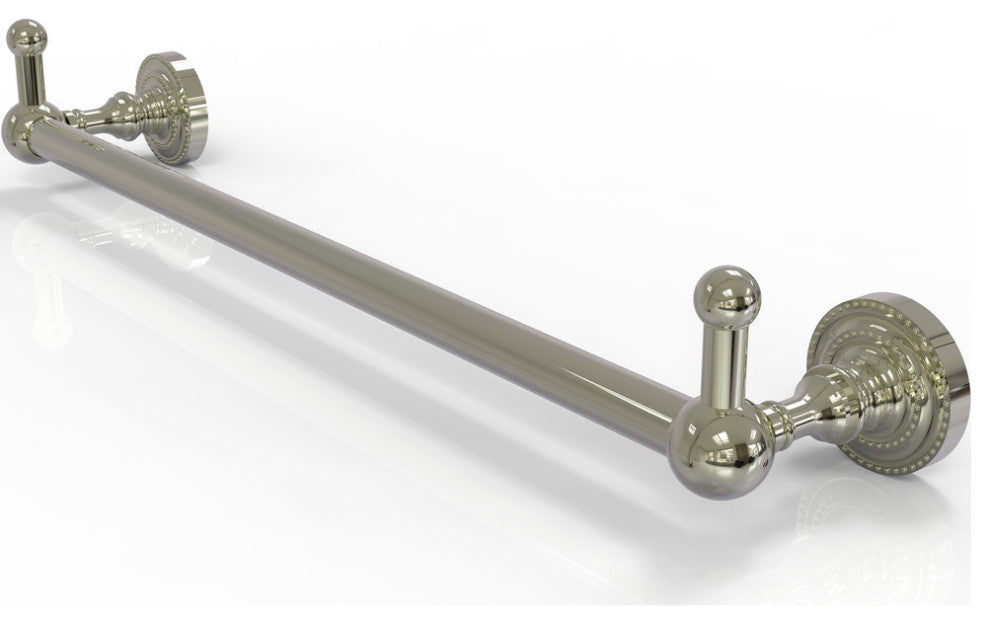 Dottingham 30" Towel Bar with Integrated Hooks, Polished Nickel