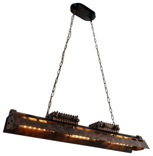 Industrial 6-Light Kitchen Island Lighting Loft Linear Pendant Light Fixture