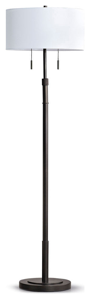The Grande 55"~66"H Adjustable Floor Lamp_Dark Bronze, Drum_white Shade