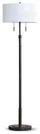 The Grande 55"~66"H Adjustable Floor Lamp_Dark Bronze, Drum_white Shade