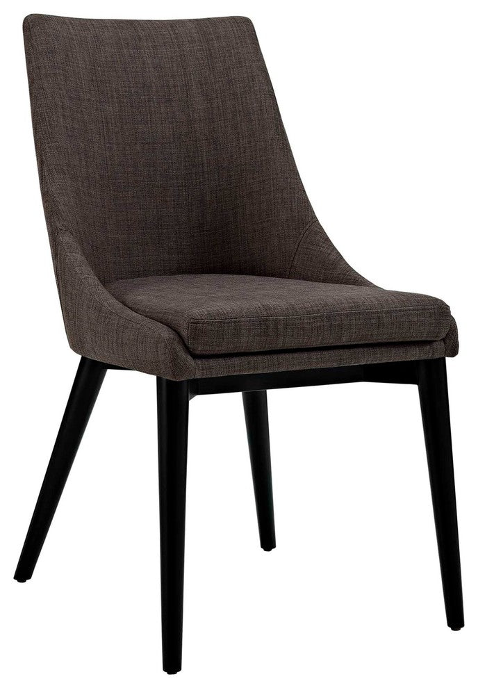 Modern Contemporary Urban Design Kitchen Room Dining Side Chair, Brown, Fabric