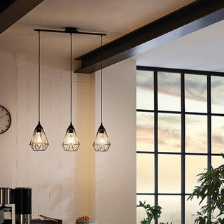 3x100W Multi Light Cage Pendant With Matte Black Finish