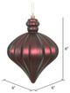 Vickerman 6" Matte Onion Drop, 4 per Bag, Wine