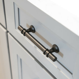 Matte Black T Bar Handle Pull 3-3/4" (96mm) Hole Centers, 6" Overall Length