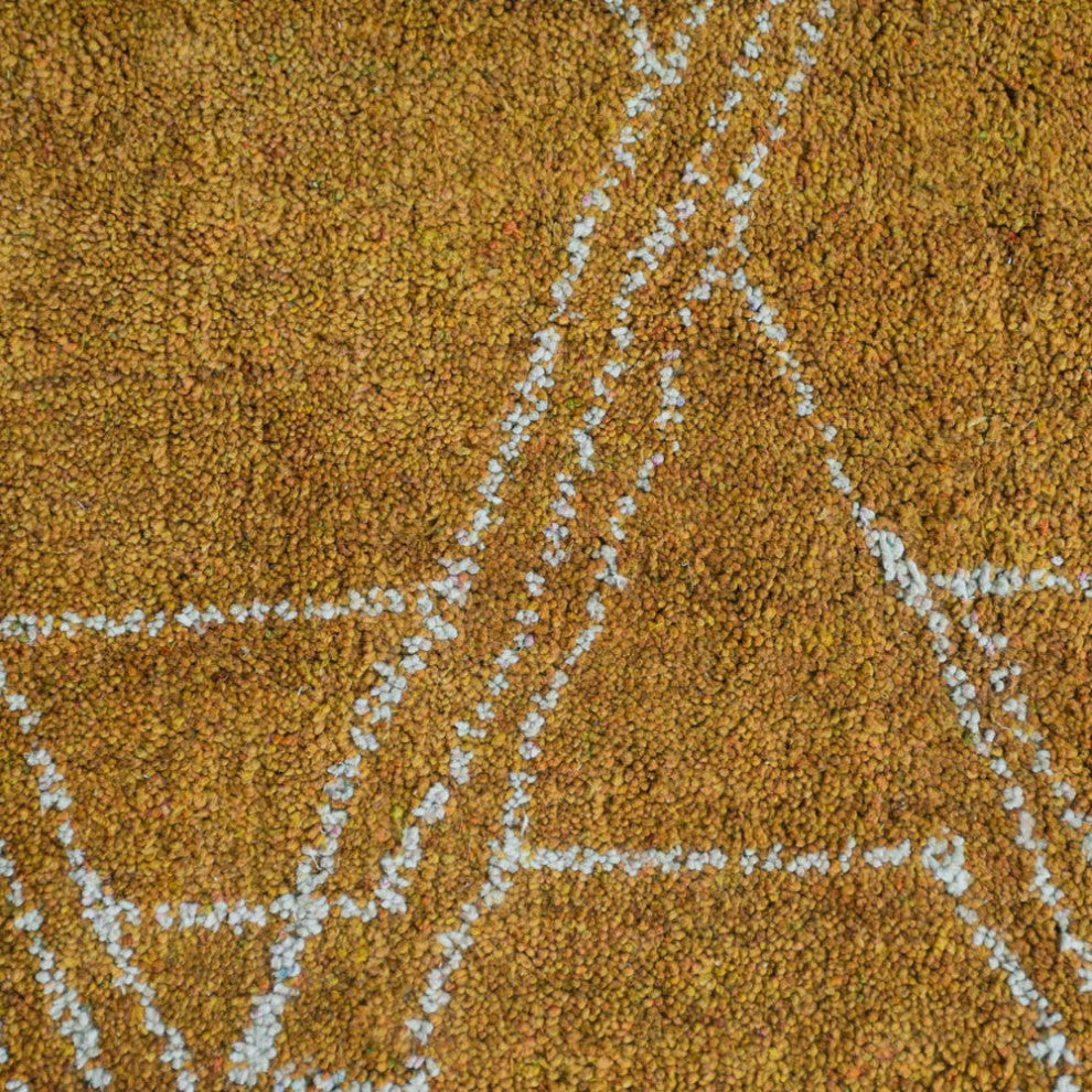 HAND KNOTTED LOOM SILK ECO-FRIENDLY RUGS-5'x8',Rectangle,Gold Beige,Contemporary