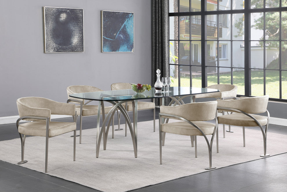 Madelyn Dining Table, Chrome Finish