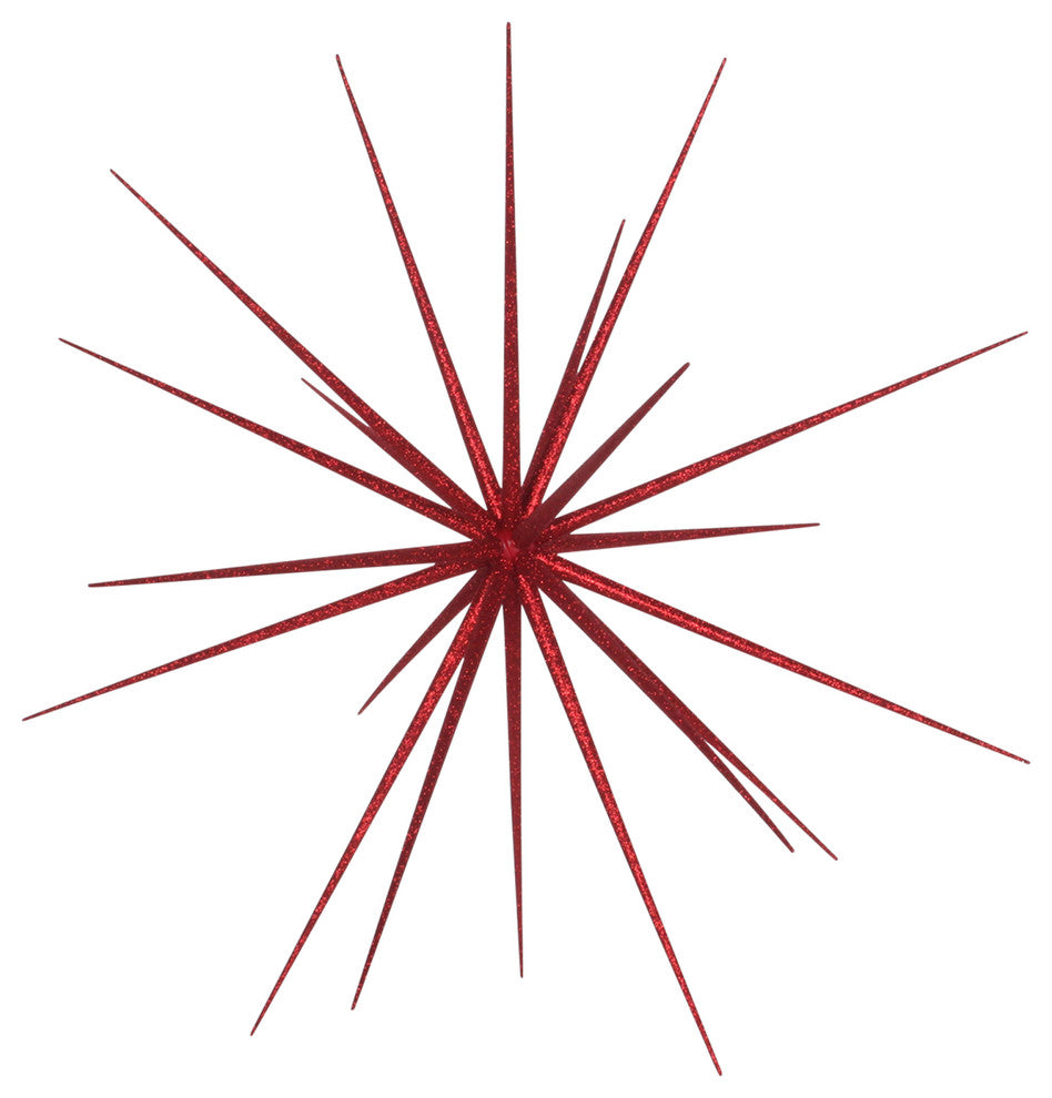 23" Starburst Ornament With Red Glitter