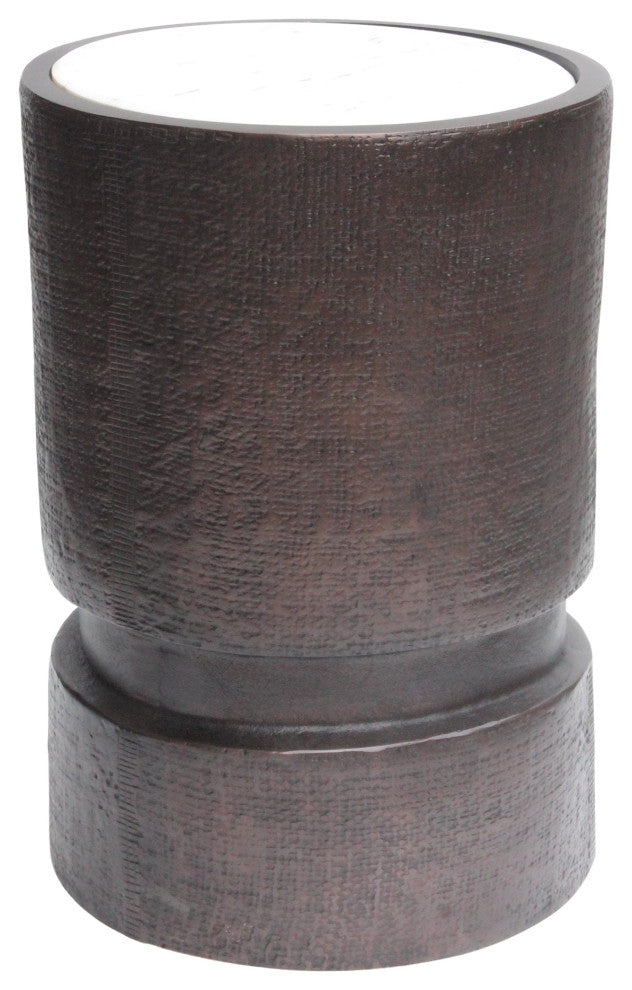 Industrial Column Accent Table Dark Bronze - Brown