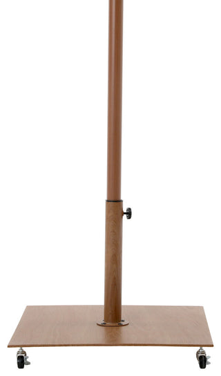 Fiji Patio Umbrella and Base, Beige, Teak Pole, Teak Belize Base