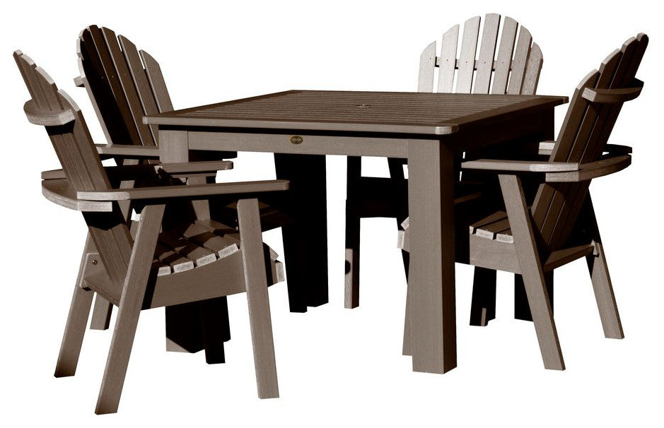 Muskoka 5-Piece Square Bistro Dining Set, Weathered Acorn