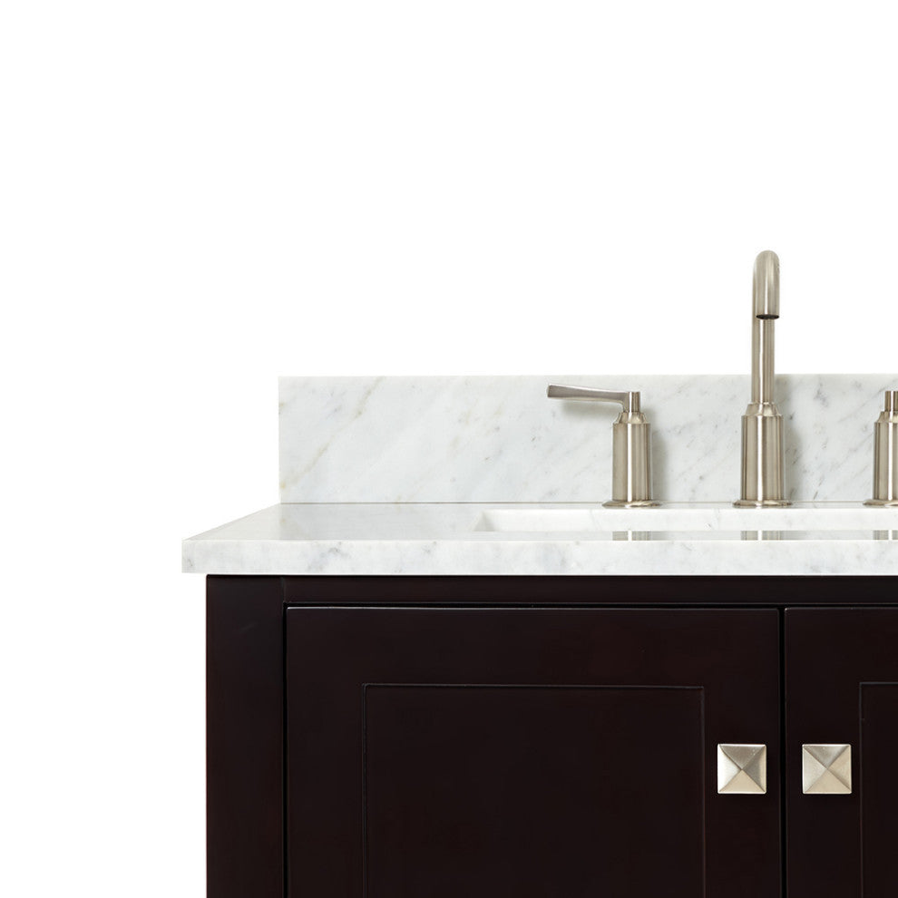 ARIEL Cambridge 43" Left Rectangle Sink Bath Vanity Carrara Marble