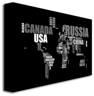 'World Text Map' Canvas Art by Michael Tompsett