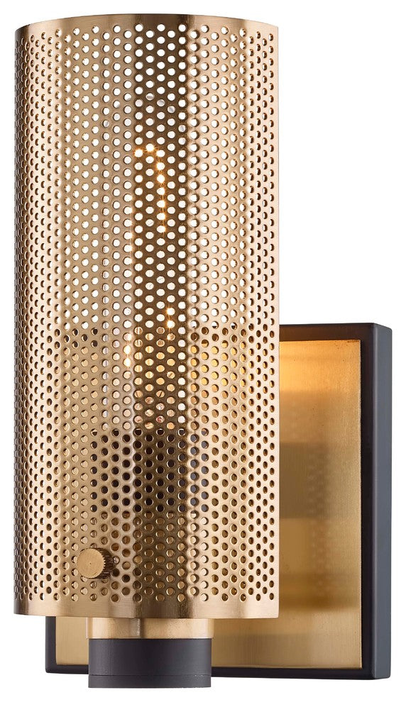Pilsen 1-Light Wall Sconce, Modern Bronze, Plated Brass