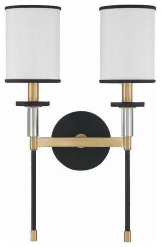 Hatfield 2-Light Black Forged/Vibrant Gold Wall Mount