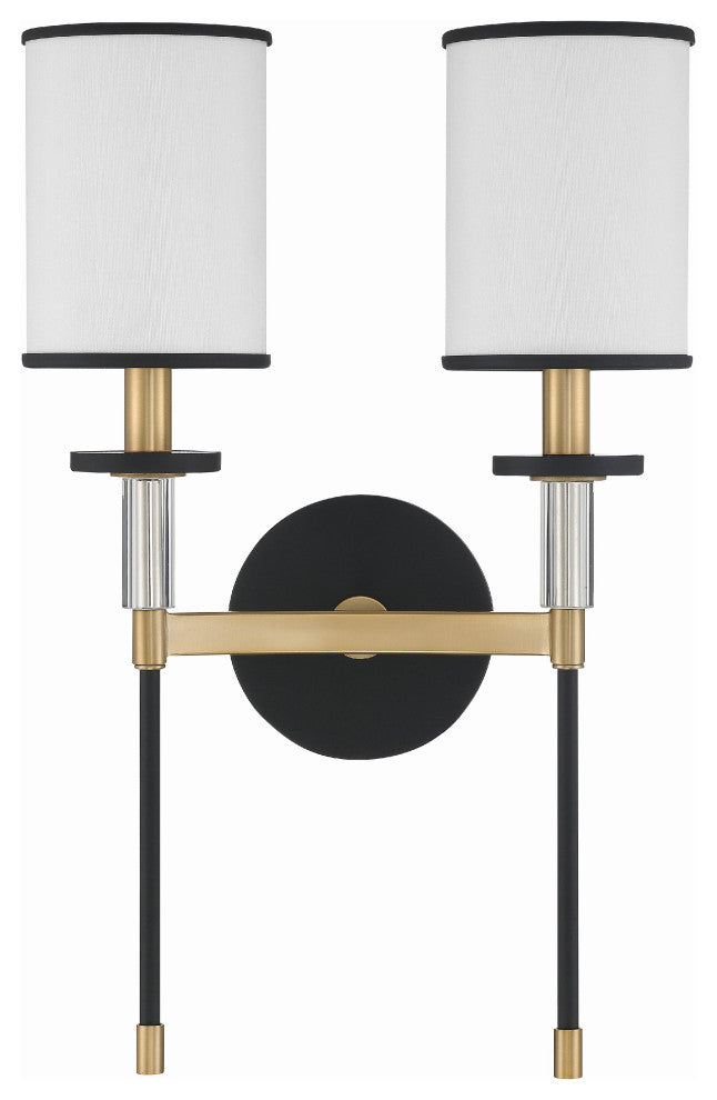 Hatfield 2-Light Black Forged/Vibrant Gold Wall Mount