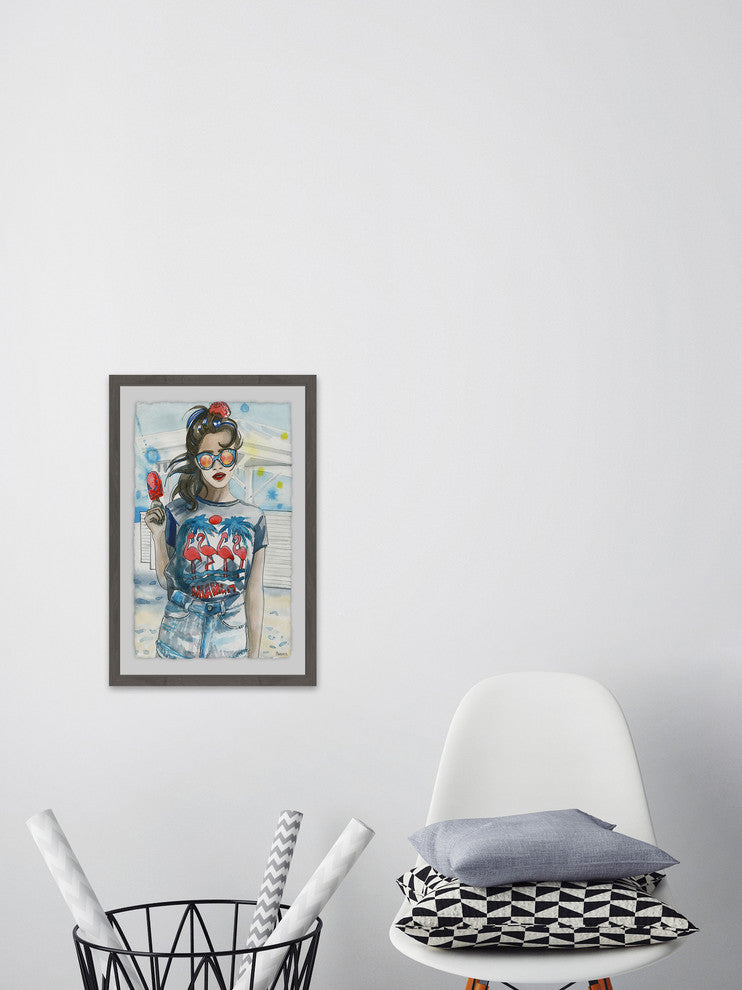 "Popsicle Fashion" Framed Painting Print, 12"x18"