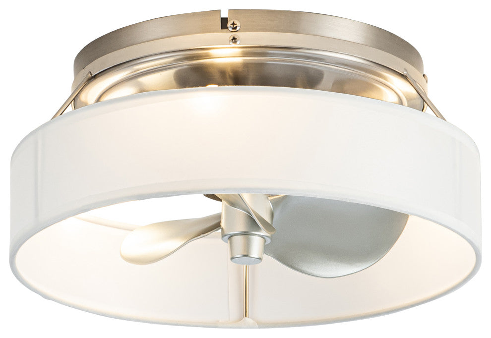 Whose Lamp 12.6-inch Modern Sand Nickel Small Flush Mount Ceiling Fan