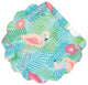 Isla Tropics Pink Flamingos Round Quilted Placemats Set of 4 Kitchen or Dining