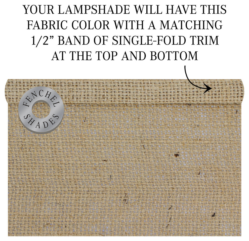 Fenchel Shades 14"x14"x7" Spider Attachment Drum Lamp Shade, Burlap Natura
