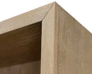 Modern Wood Bookcase With Doors, Office Shelving, Light Brown