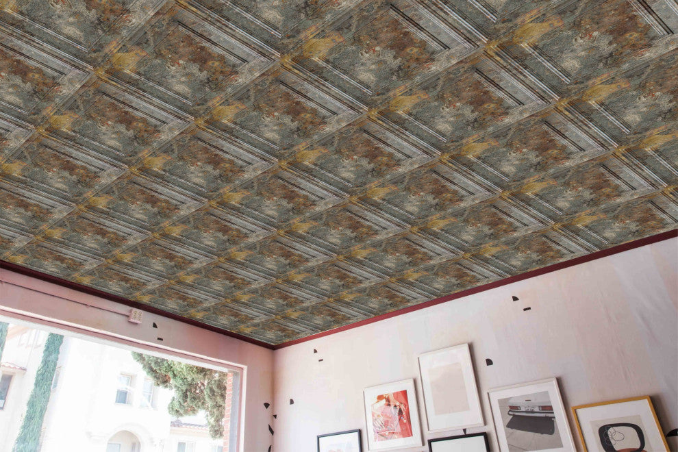 Simply Rustic 3D Ceiling Panels, 2'x2', 200 Sq Ft, Pack of 50