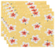18"x14" Hibiscus Blooms, Floral Print Pacemat, Yellow, Set of 4