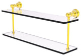 Allied Brass Carolina 22" 2 Tiered Glass Shelf, Polished Brass