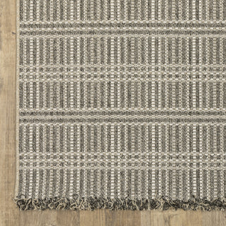 Genoa Geometric Lines Beige/ Black Flatwoven Indoor-Outdoor Area Rug 3'3" x 5'