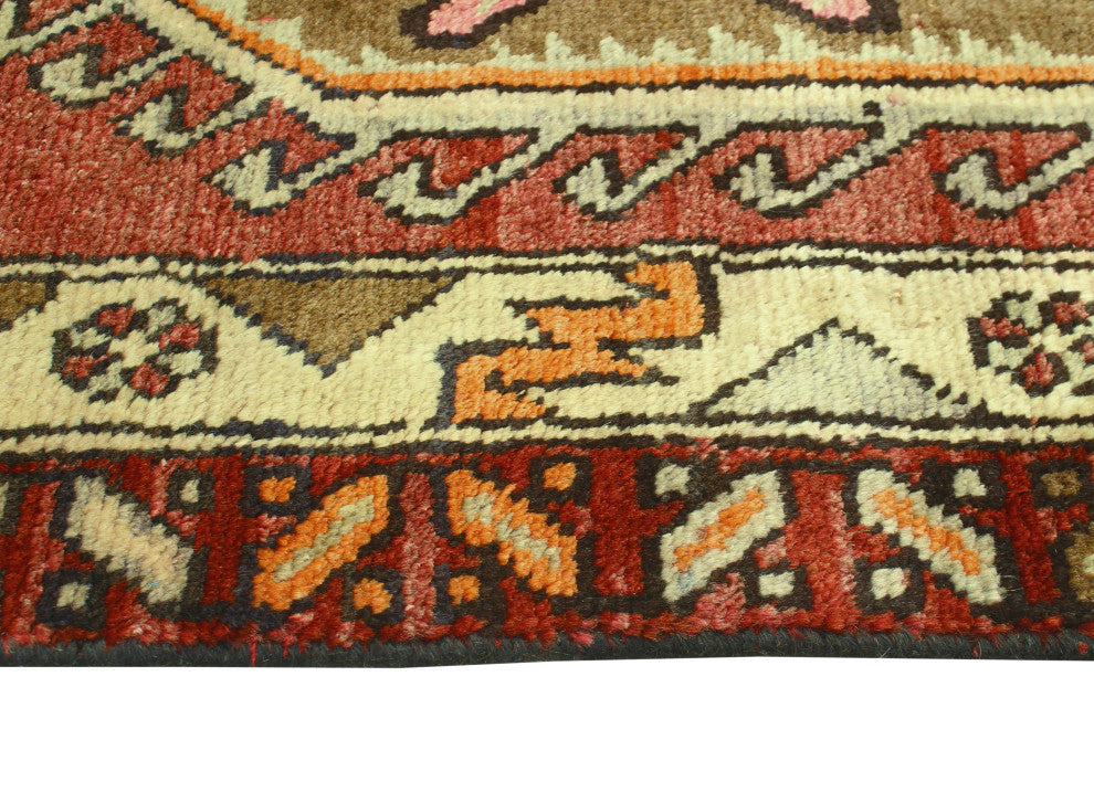 Fine Vintage Distressed Dalili Rust/Ivory Runner, 3'3 x 9'8