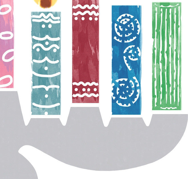 Festival of Lights Holiday Geometric Print Kitchen Towel, White