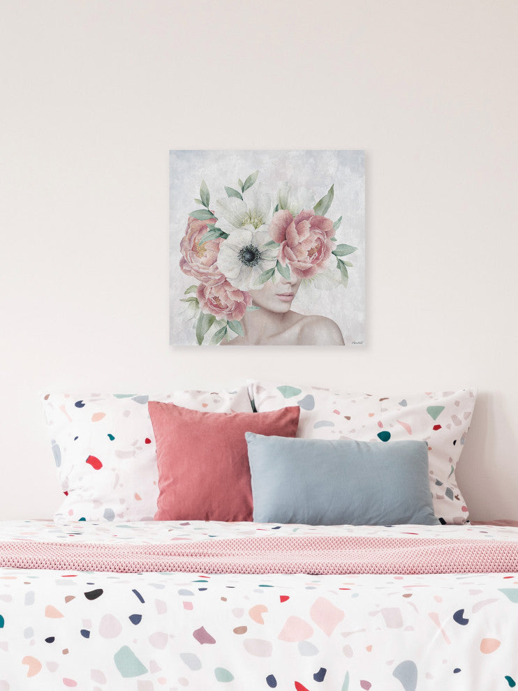 "Dazzling Peonies" Painting Print on Wrapped Canvas, 48x48