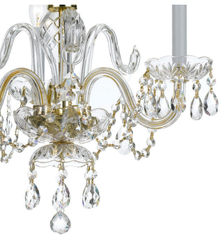 Crystorama 5044-PB-CL-MWP, 3-Light Mini Chandelier, Polished Brass