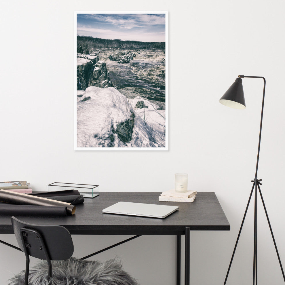 Great Falls Vintage Rural Landscape Framed Photo Paper Wall Art Prints, White, 24" X 36"