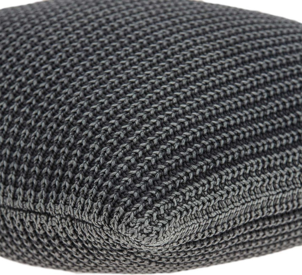 20" X 7" X 20" Transitional Charcoal Pillow Cover With Poly Insert
