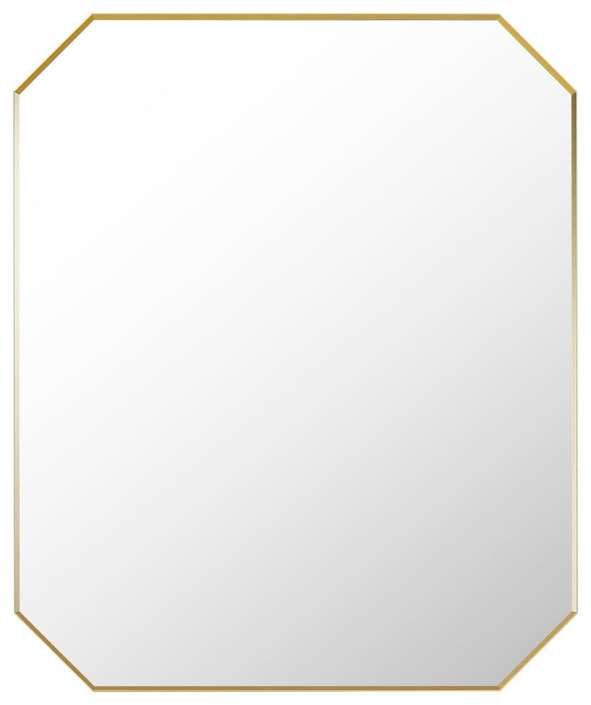Allure Octagon Framed Bathroom Wall Mirror, Brushed Gold, 36"