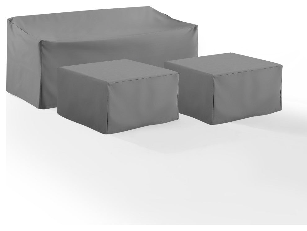 3-Piece Cover Set, Gray, Sofa, 2 Square Table