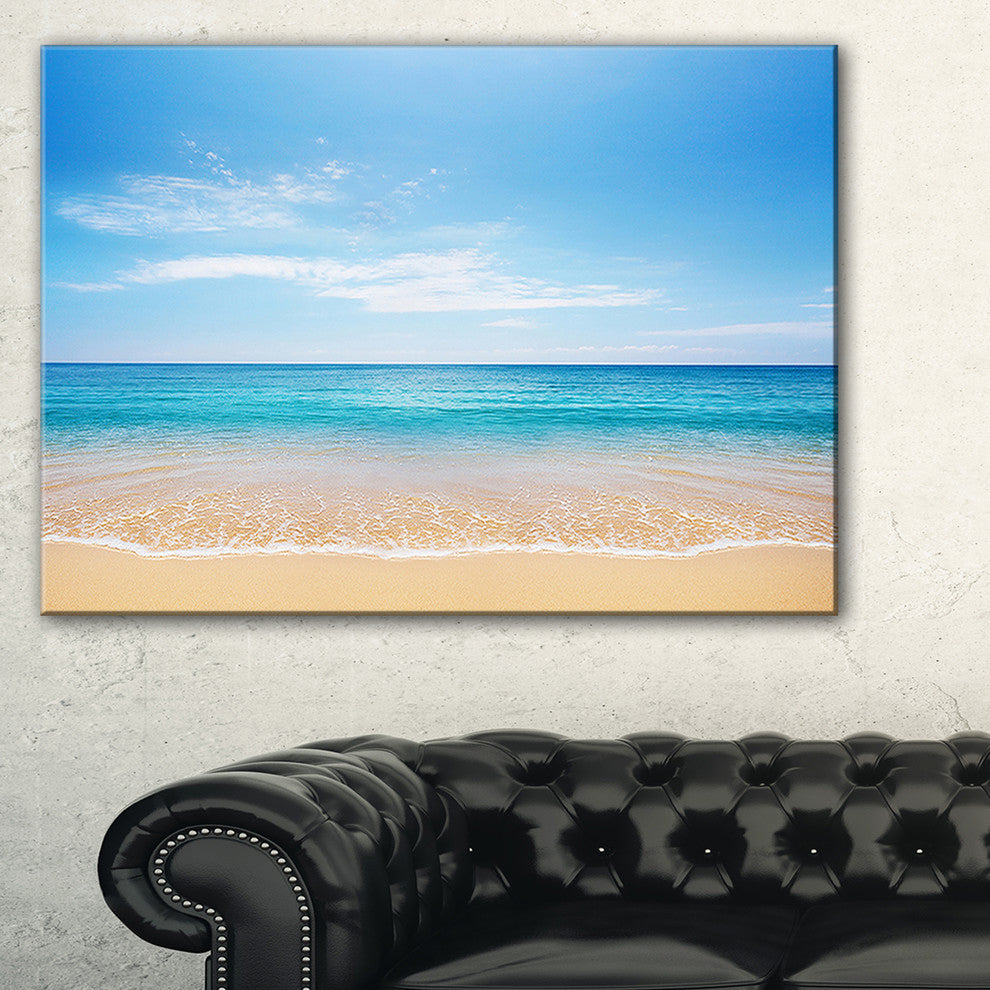 "Calm Blue Sea and Sky" Seashore Photography Canvas Print, 40"x20"