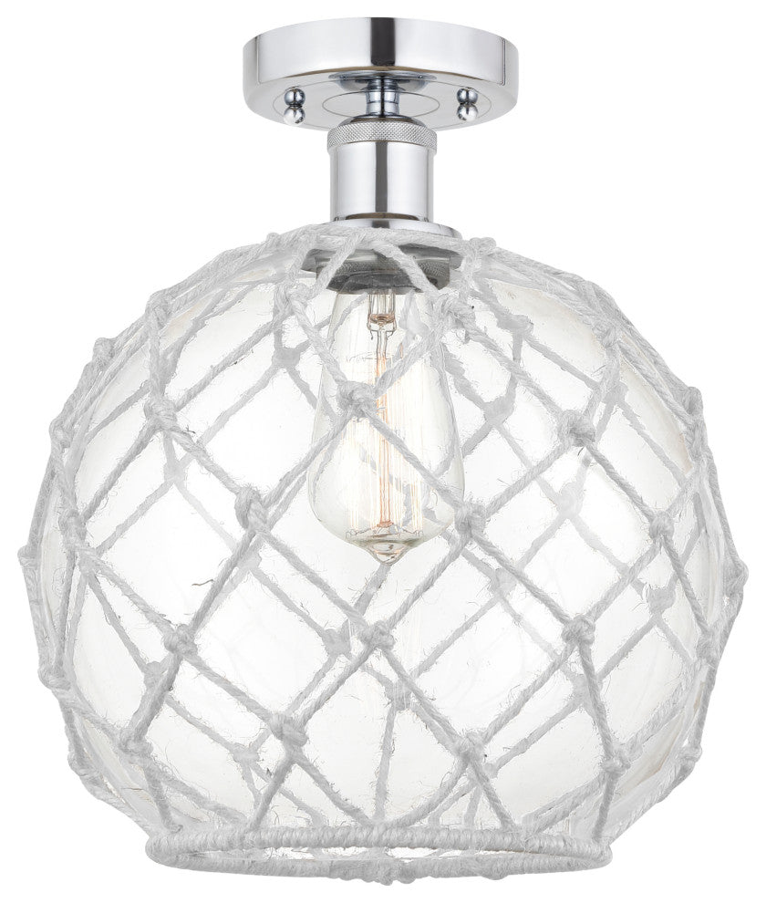 Innovations 616-1F-PC-G122-10RW 1 Light Semi-Flush Mount, Polished Chrome