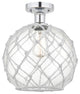 Innovations 616-1F-PC-G122-10RW 1 Light Semi-Flush Mount, Polished Chrome