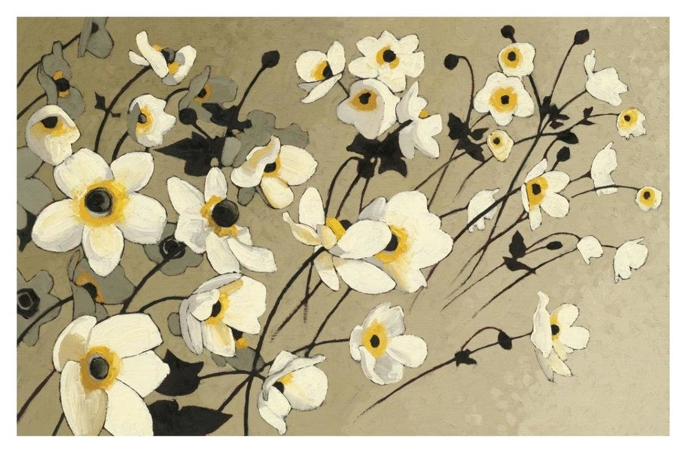 "Anemones Japonaises Blancs" Digital Paper Print by Shirley Novak, 20"x14"