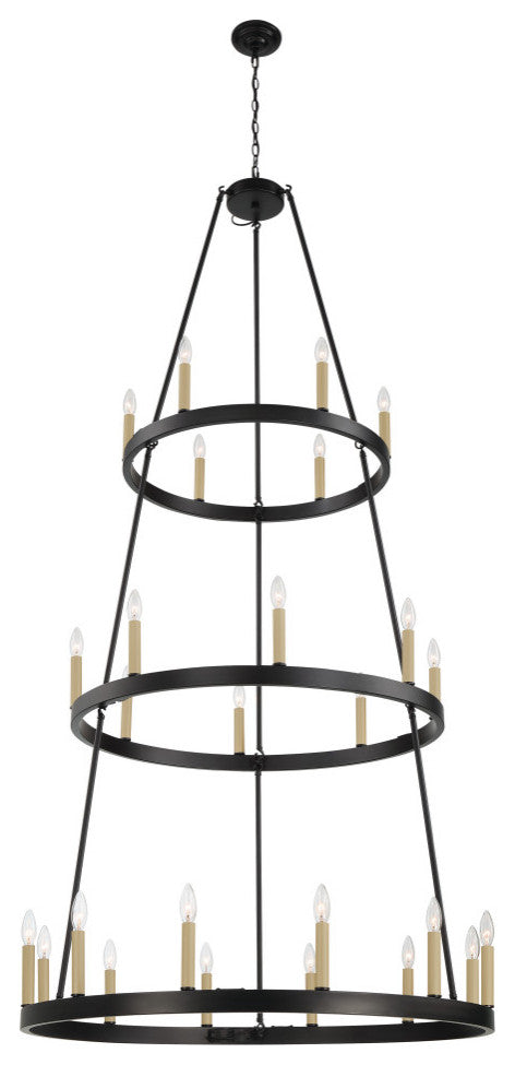 26-Light Candle Style Wagon Wheel Chandelier