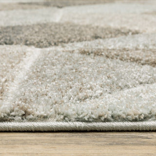 Canton Geometric Grey/Brown Indoor Area Rug, 7'10"x10'10"