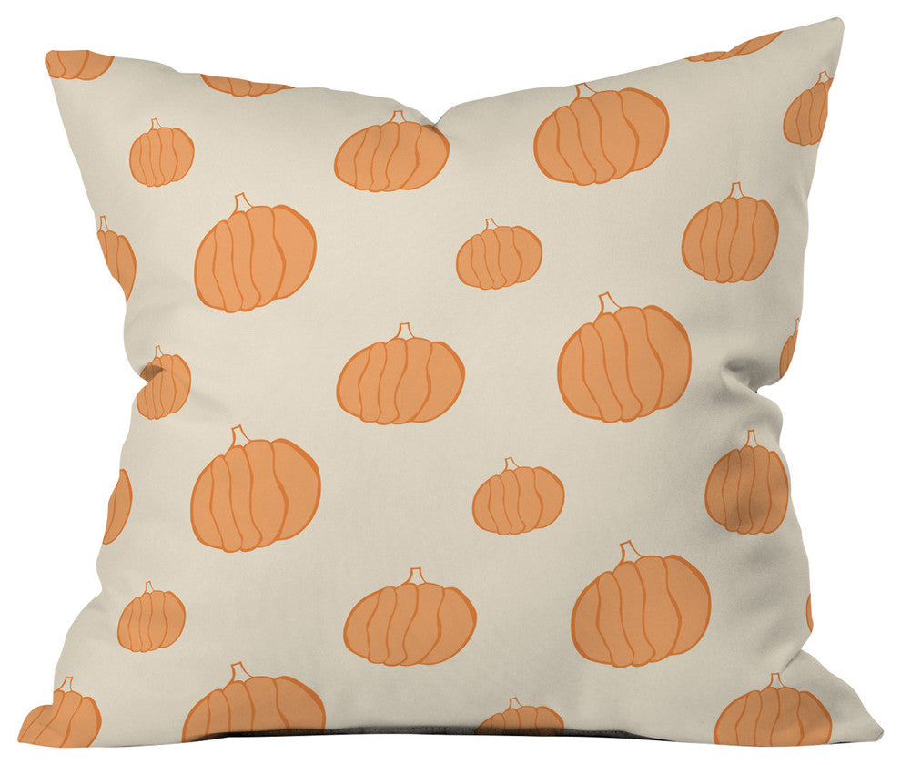 Allyson Johnson Pumpkins Throw Pillow, 26"x26"