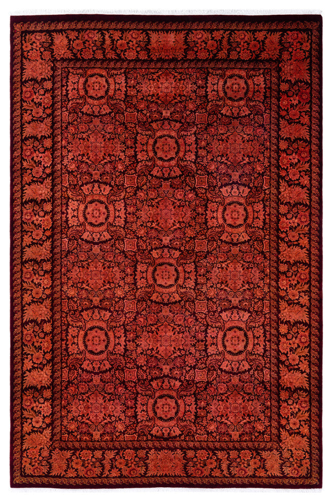 Fine Vibrance, One-of-a-Kind Hand-Knotted Area Rug Purple, 6' 2 x 9' 2