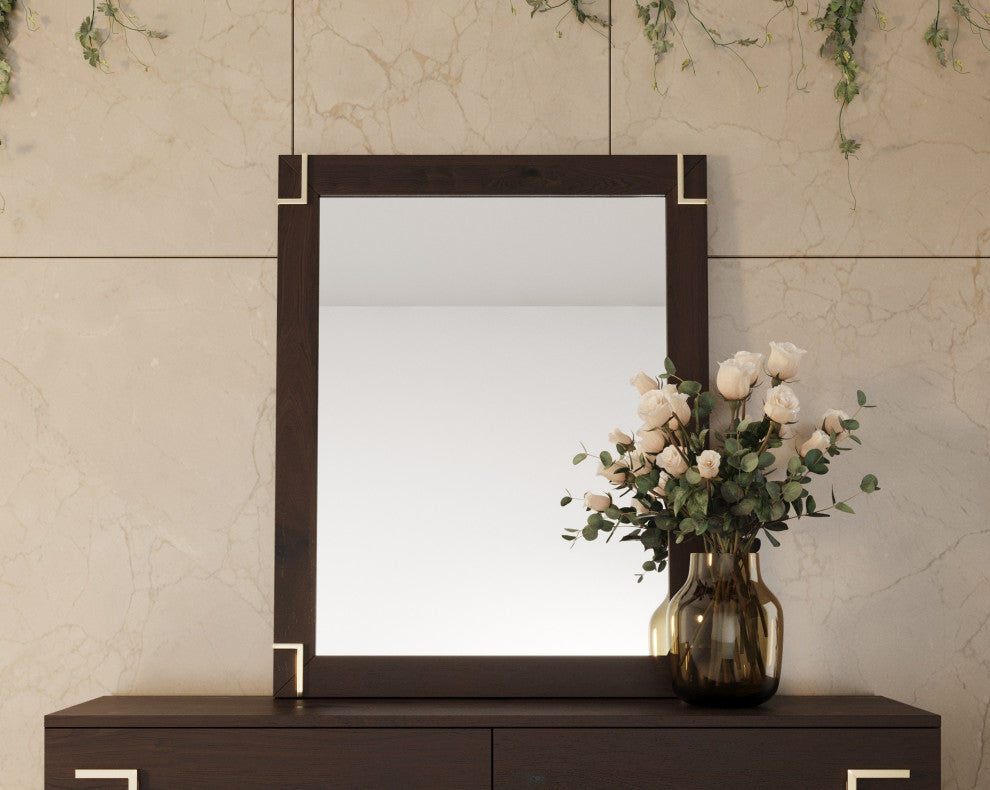 Modrest Moontide Modern Smoked Ash and Gold Mirror