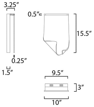 ET2 E24871-133 Rinkle 17" Tall LED Wall Sconce - Brushed Gunmetal